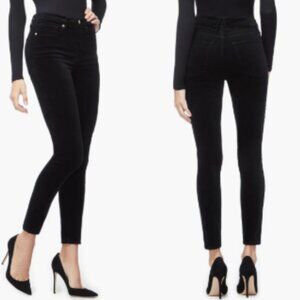 Good American Skinny Jeans Sz 4 Black Velvet High Rise Casual Soft Stretch Denim